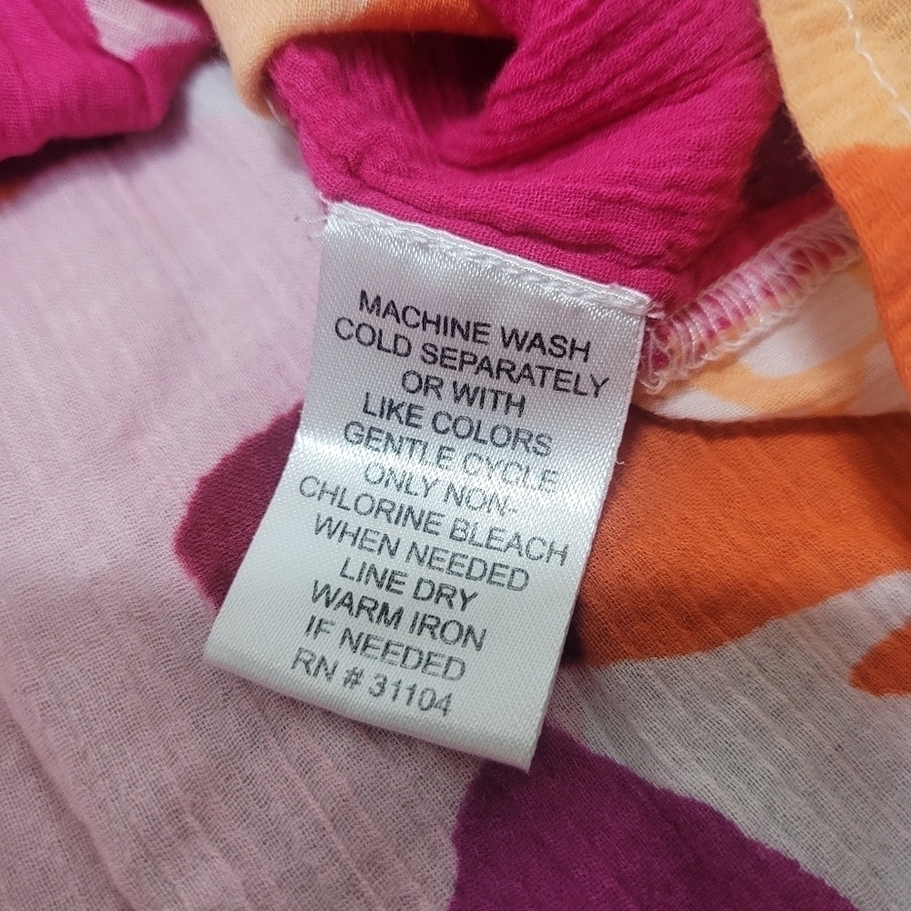 Madison Short Sleeve Colorful Cotton Top Size Medium - Picture 3 of 7